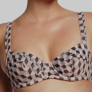 Chantal Thomass Tulle Demi Bra - Size 32C - Lingerie, Soft Pink, Mesh, Feminine